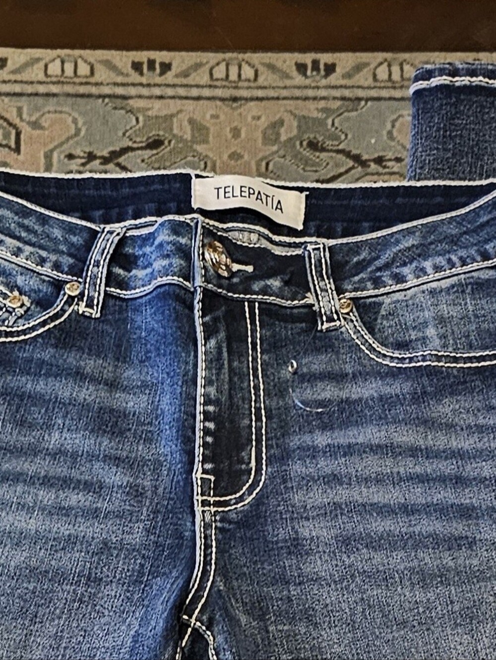 Telepatia Women's Boot-Cut Jeans in Dark Blue Wash